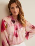Phase Eight Poppy Floral Silk Blouse, Pink/Multi, Pink/Multi