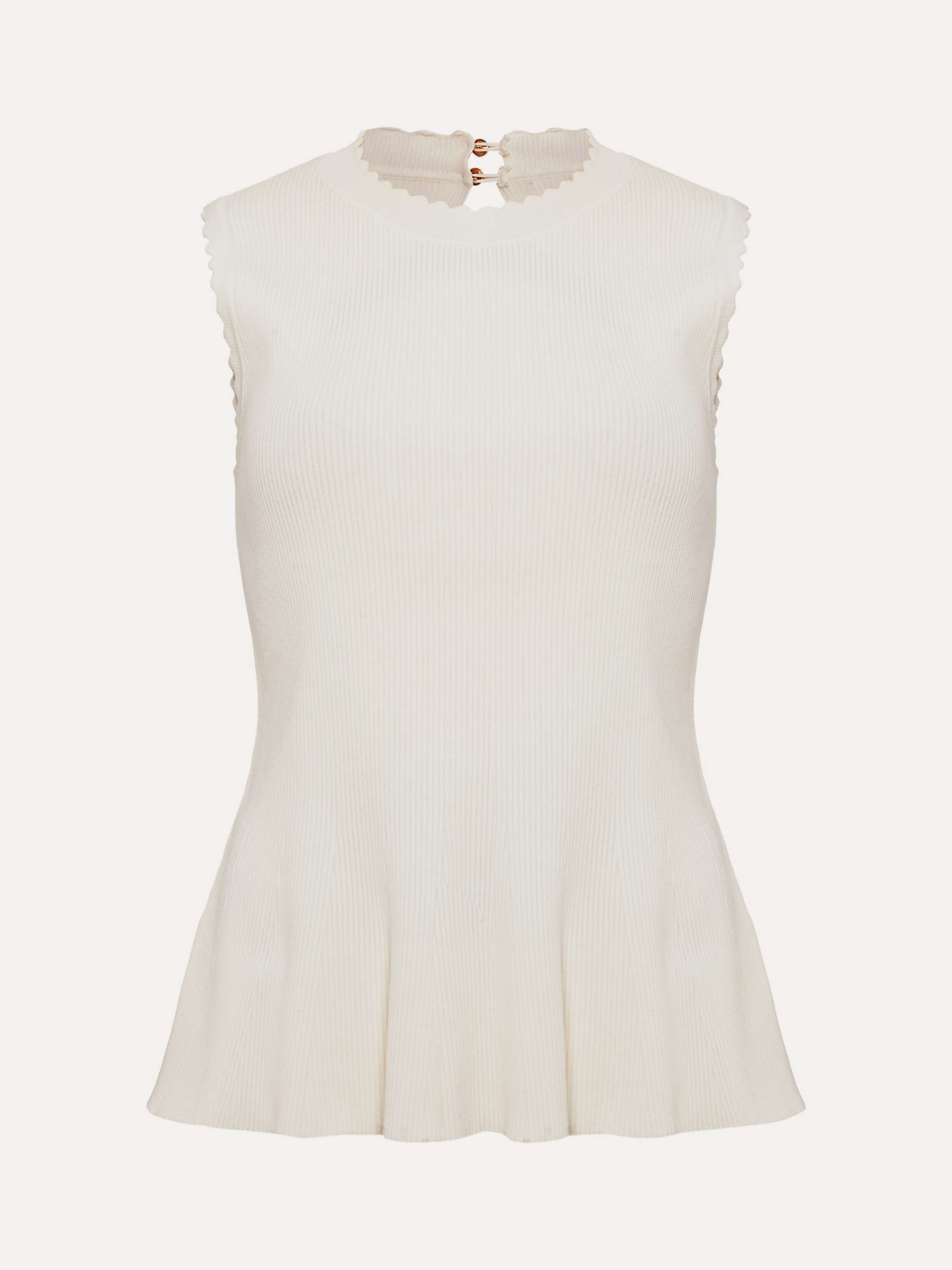 Buy Phase Eight Maddie Ribbed Peplum Top, Ivory Online at johnlewis.com