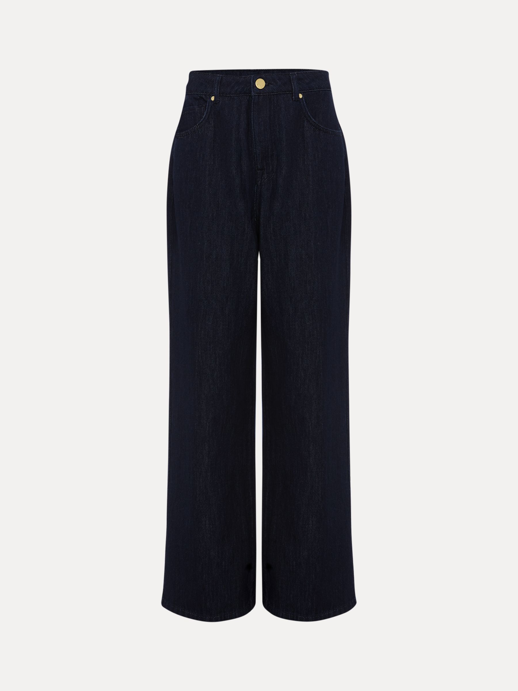 High Waist Wide Leg Jeans, Dark Wash