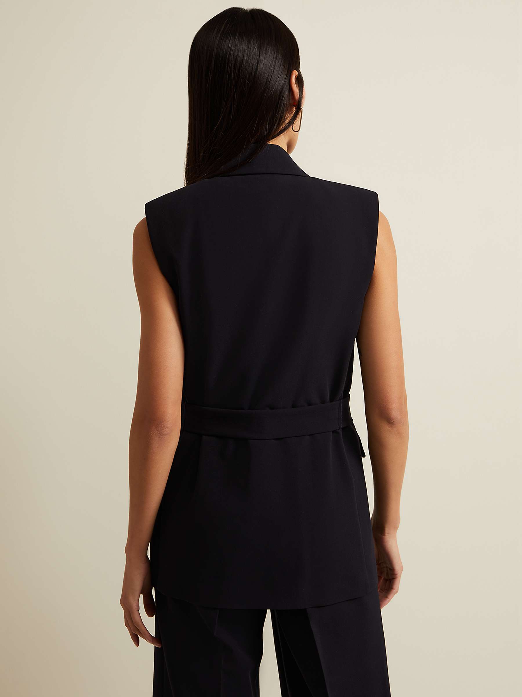 Buy Phase Eight Jade Sleeveless Tailored Jacket, Navy Online at johnlewis.com