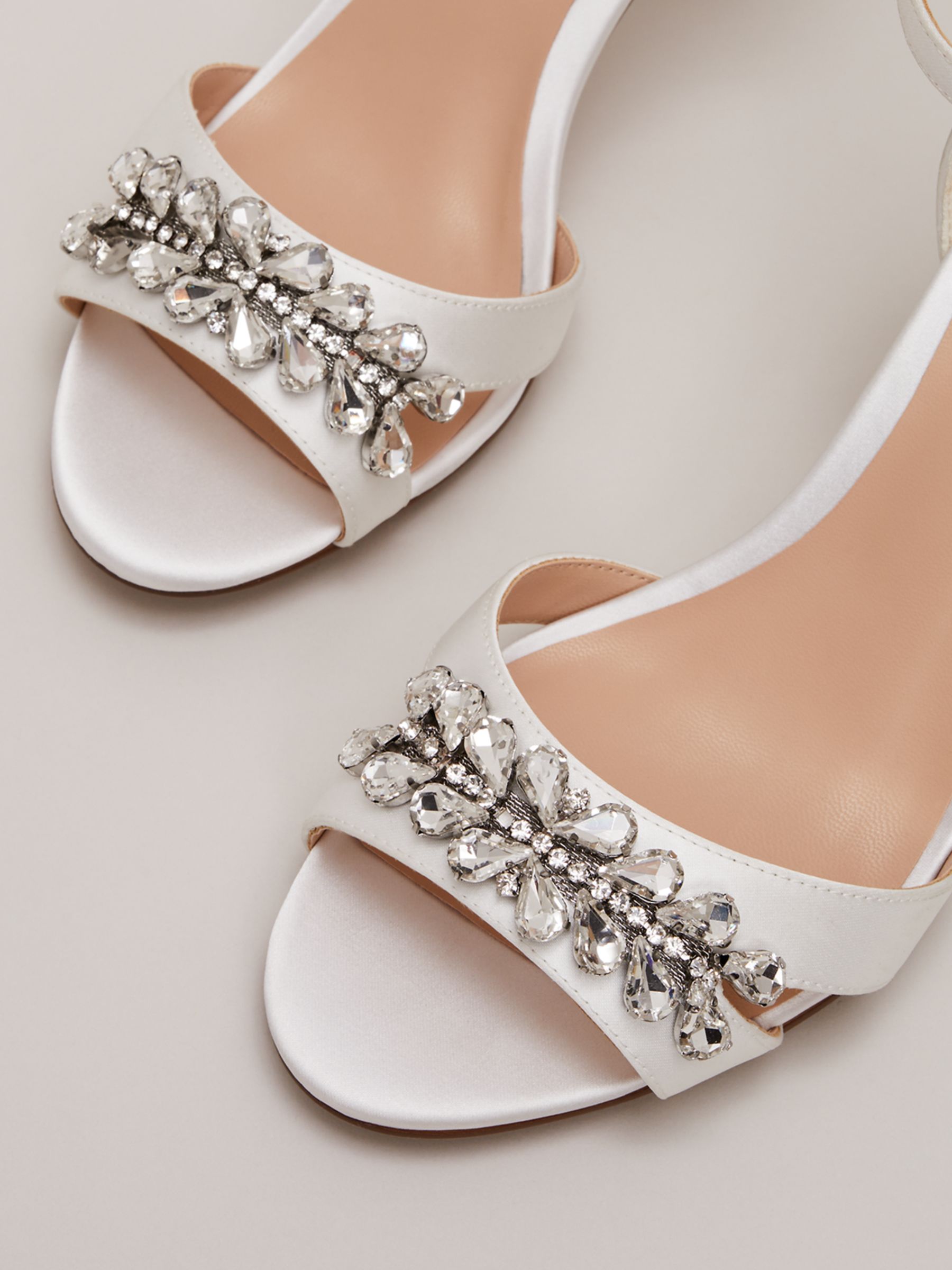 Buy Phase Eight Crystal Embellished Sandals, Ivory Online at johnlewis.com