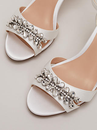 Phase Eight Crystal Embellished Sandals, Ivory