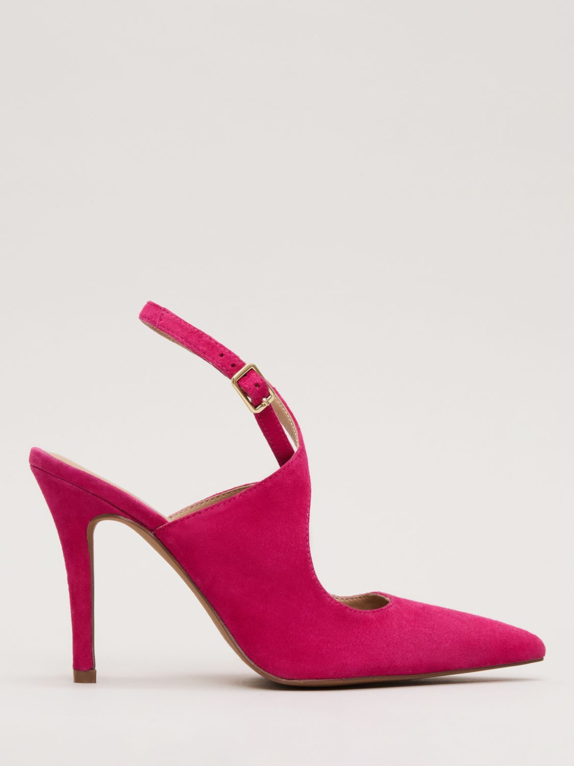 Phase Eight Cross Strap Open Back Suede Shoes, Pink, EU36