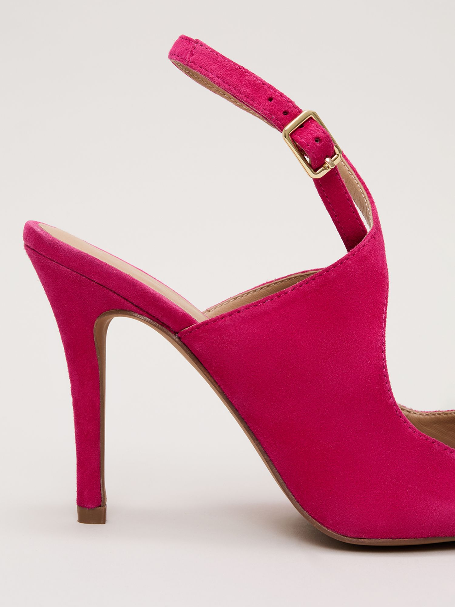 Buy Phase Eight Cross Strap Open Back Suede Shoes, Pink Online at johnlewis.com