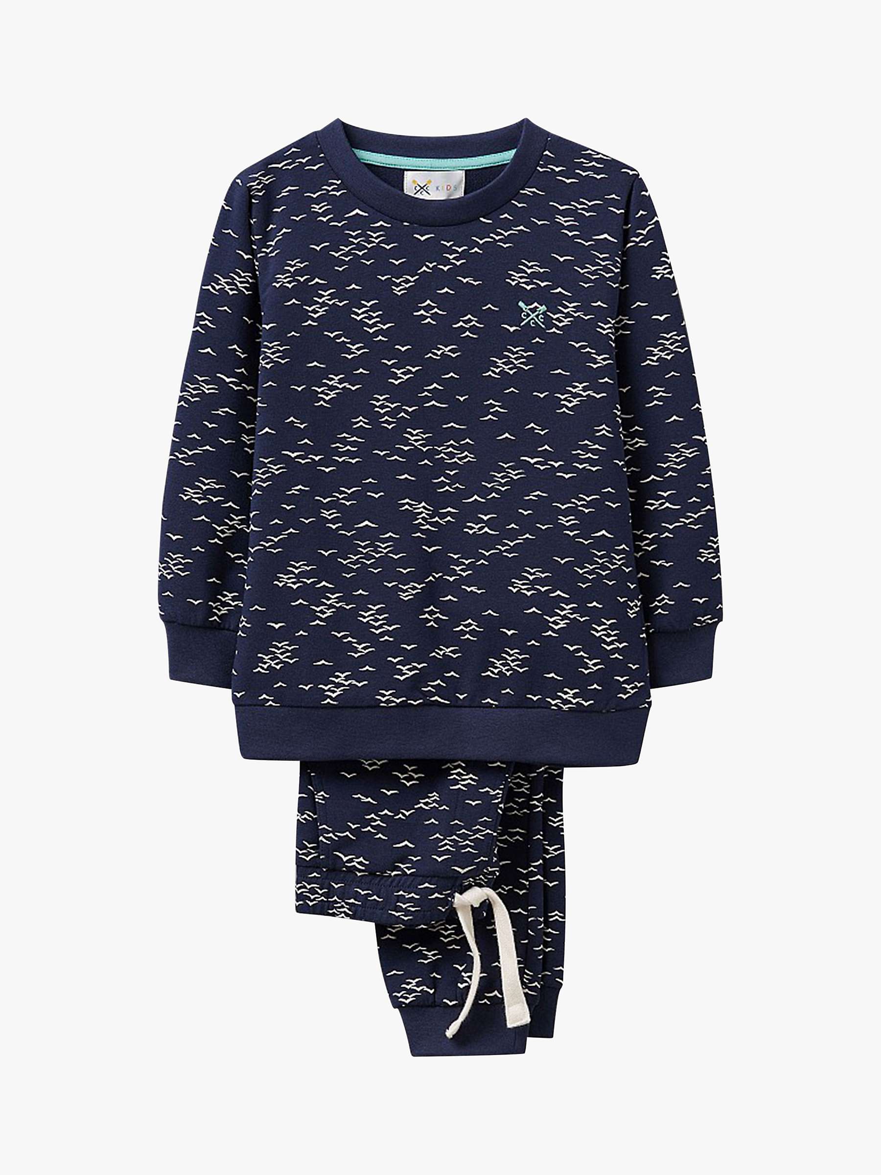 Buy Crew Clothing Kids' Seagull Print Jogger & Crew Neck Sweatshirt Set, Dark Blue Online at johnlewis.com