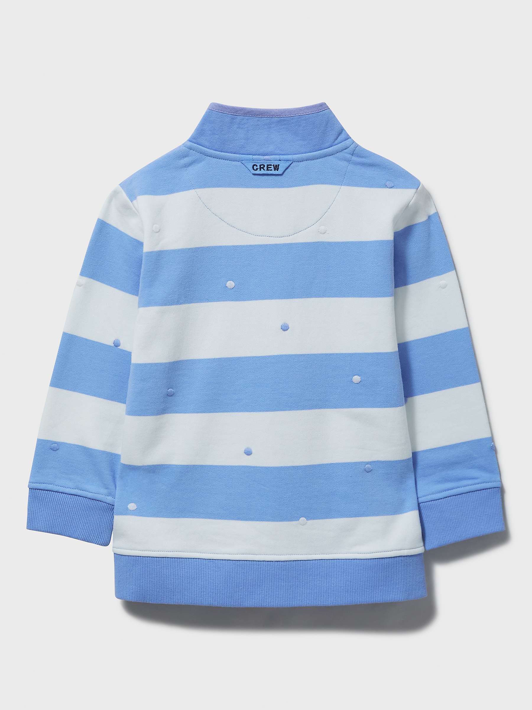 Buy Crew Clothing Kids' Stripe Funnel Button Neck Sweatshirt, Light Blue Online at johnlewis.com