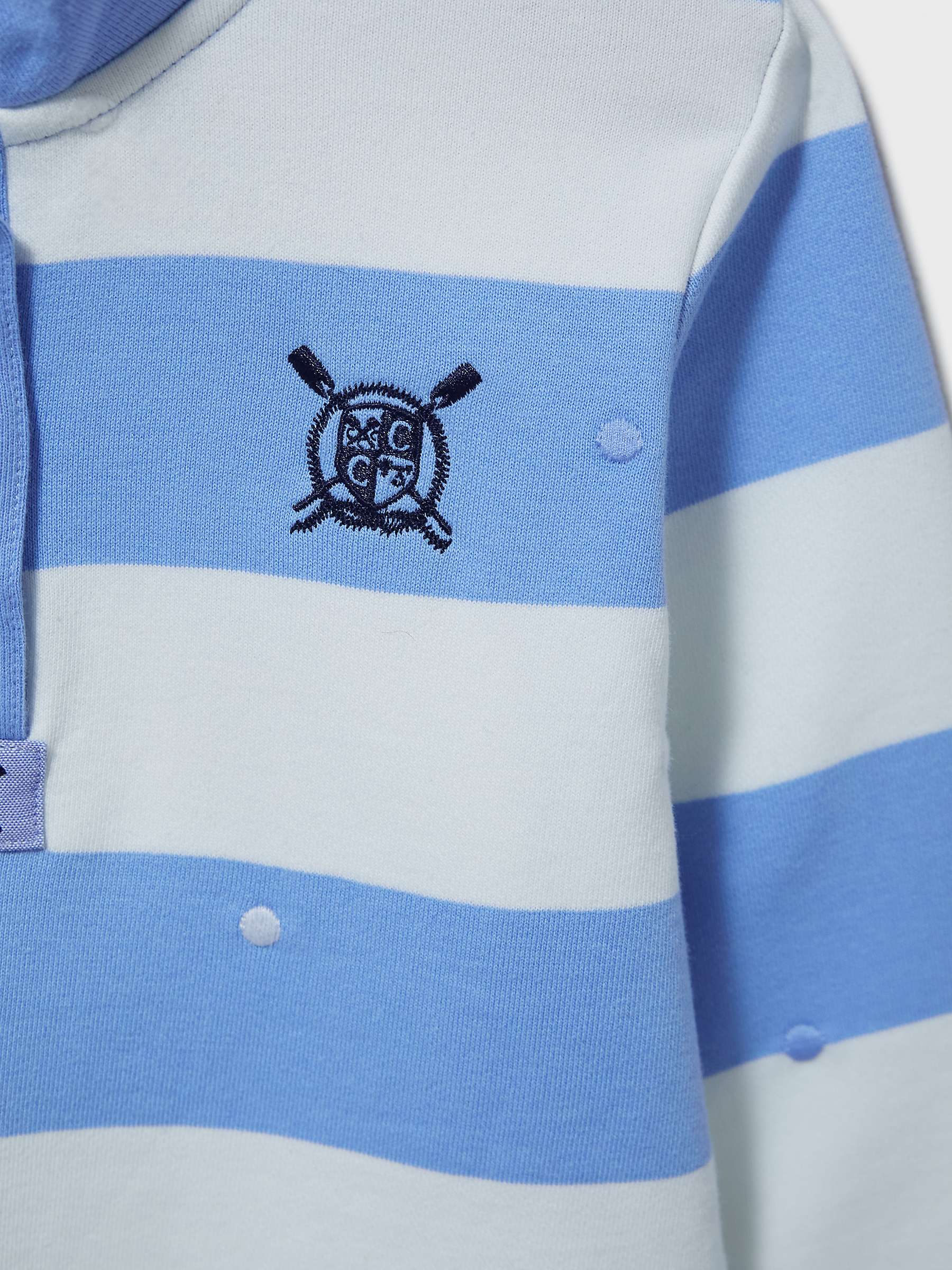 Buy Crew Clothing Kids' Stripe Funnel Button Neck Sweatshirt, Light Blue Online at johnlewis.com