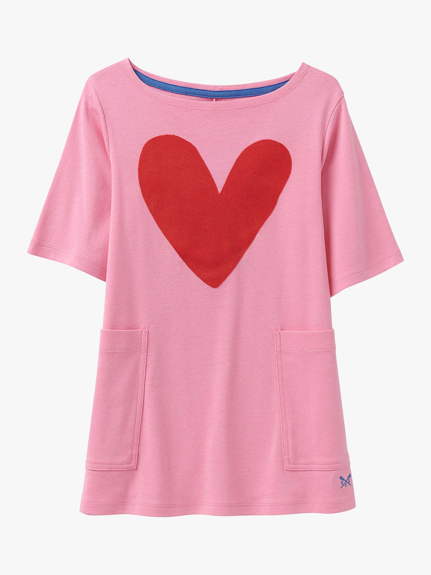 Buy Crew Clothing Kids' Heart Print Short Sleeve Tunic, Mid Pink Online at johnlewis.com