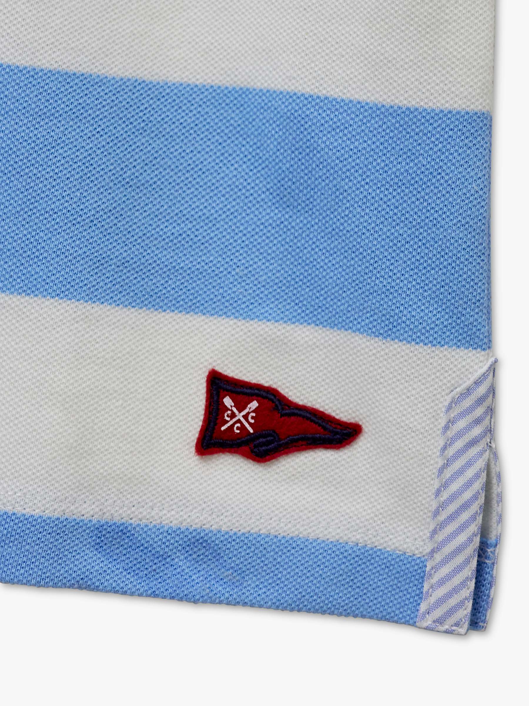 Buy Crew Clothing Kids' Stripe Short Sleeve Polo Shirt, Light Blue Online at johnlewis.com
