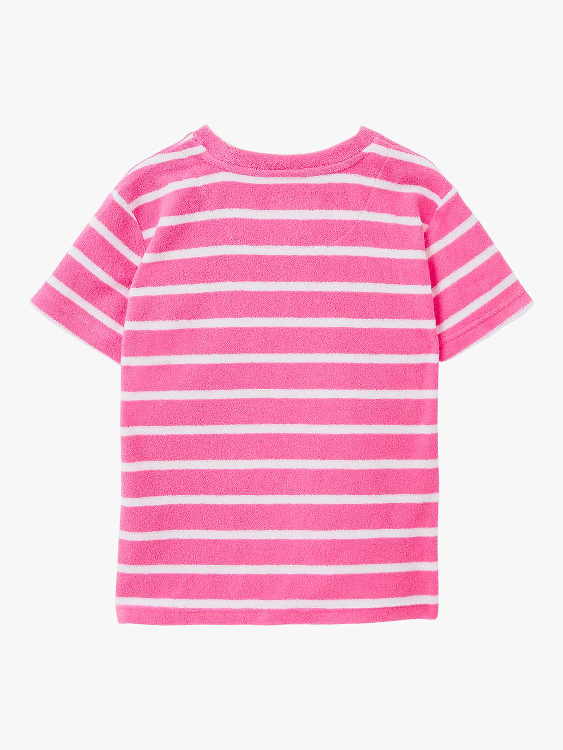 Buy Crew Clothing Kids' Stripe Oversized Dropped Shoulder Towelling T-Shirt, Bright Pink Online at johnlewis.com