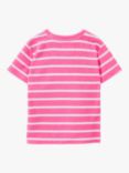 Crew Clothing Kids' Stripe Oversized Dropped Shoulder Towelling T-Shirt, Bright Pink, Bright Pink