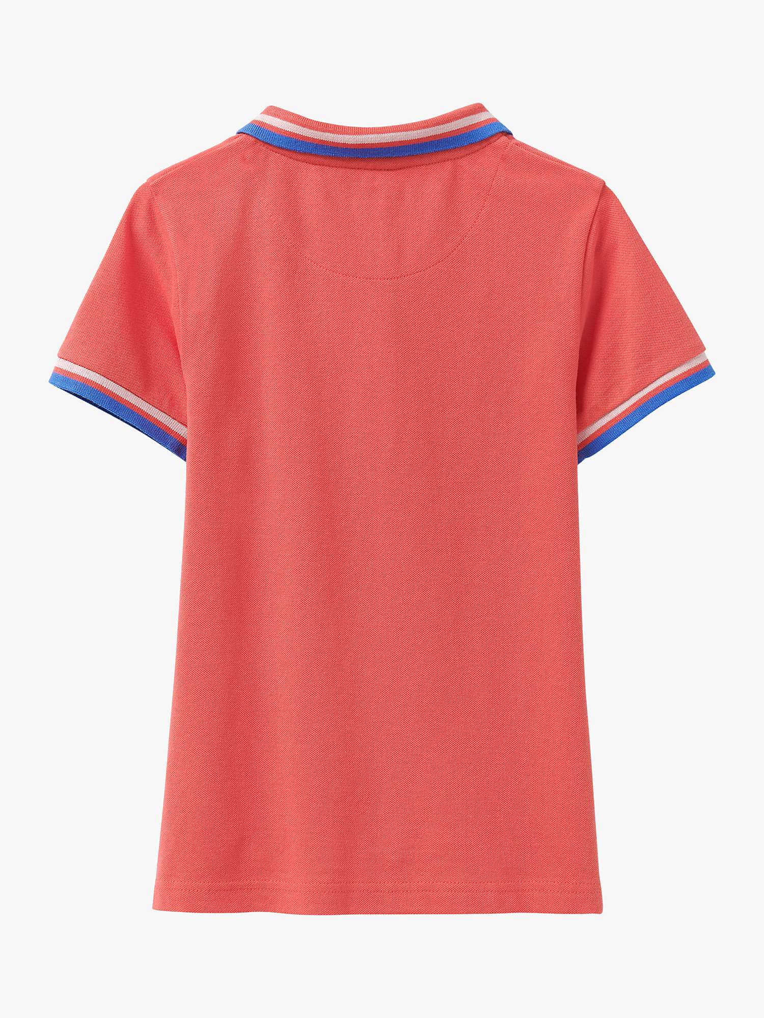 Buy Crew Clothing Kids' Jersey Stripe Cuff Short Sleeve Polo Shirt, Mid Orange Online at johnlewis.com