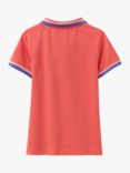 Crew Clothing Kids' Jersey Stripe Cuff Short Sleeve Polo Shirt, Mid Orange