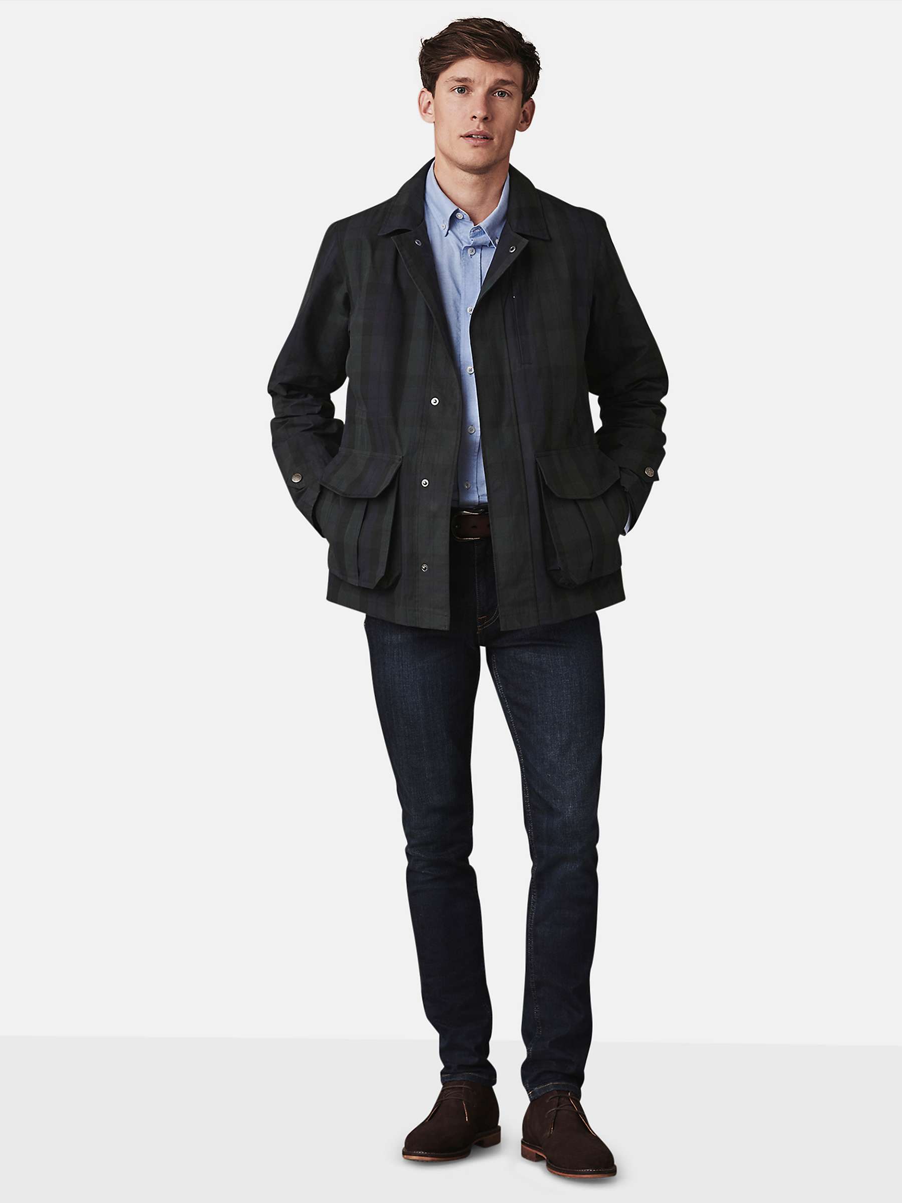 Buy Crew Clothing Welby Check Wax Jacket, Multi Online at johnlewis.com