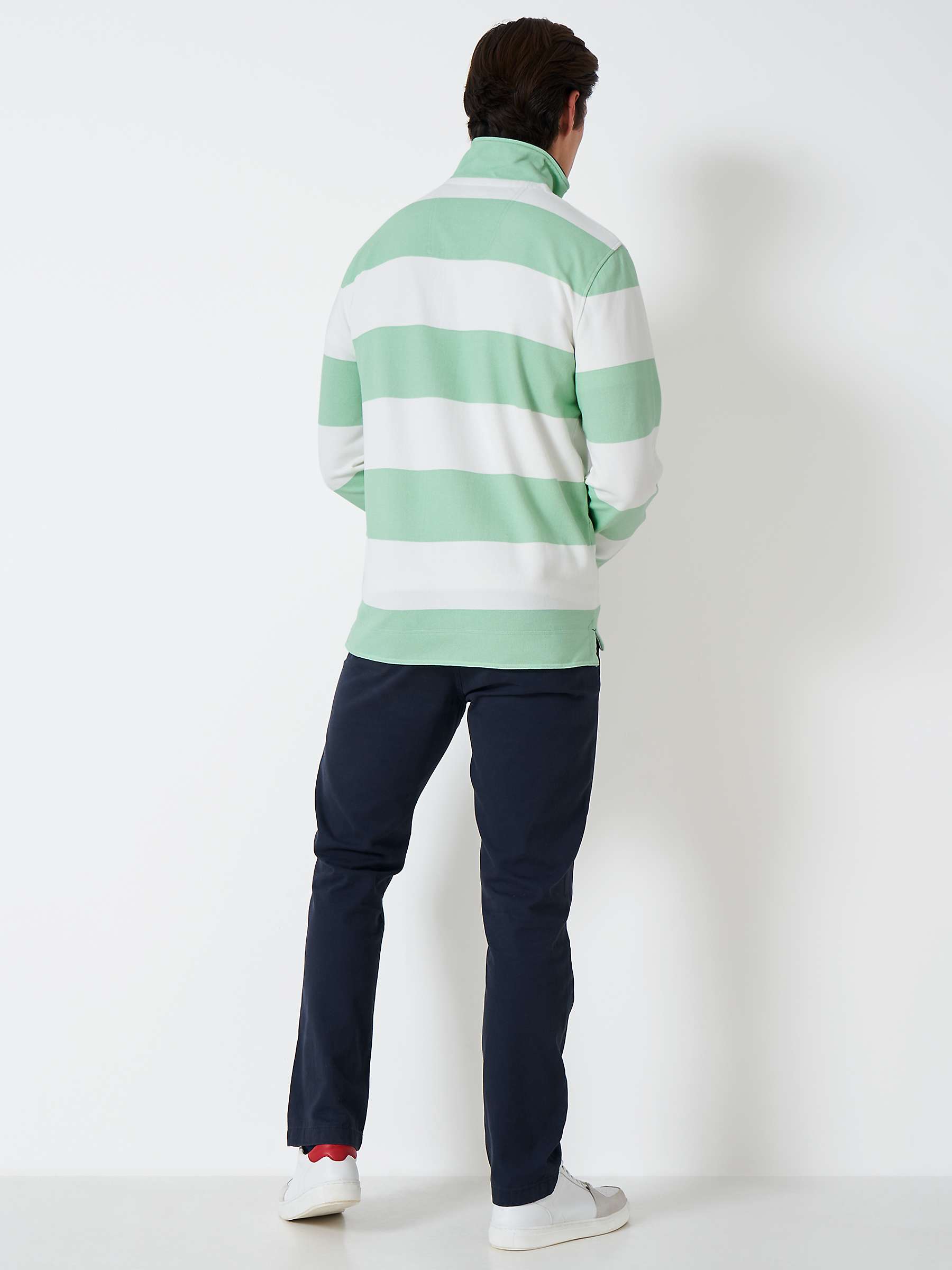Buy Crew Clothing Lightweight Padstow Striped Sweatshirt, Mint/White Online at johnlewis.com