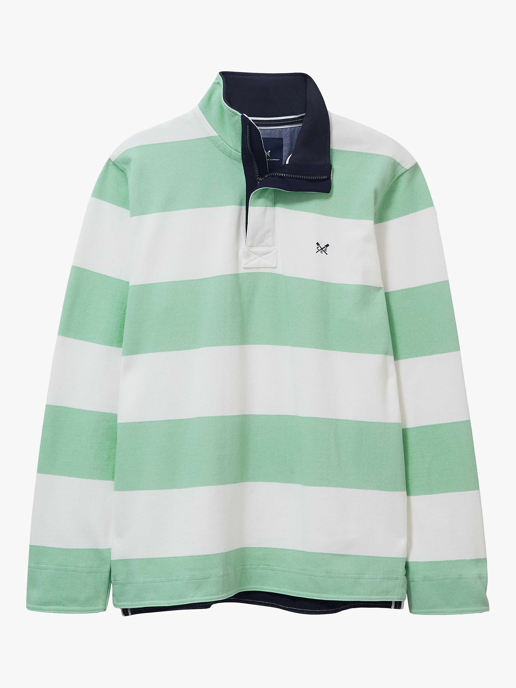 Buy Crew Clothing Lightweight Padstow Striped Sweatshirt, Mint/White Online at johnlewis.com