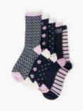 Crew Clothing Multi Print Sock Box, Pack of 5, Navy/Multi