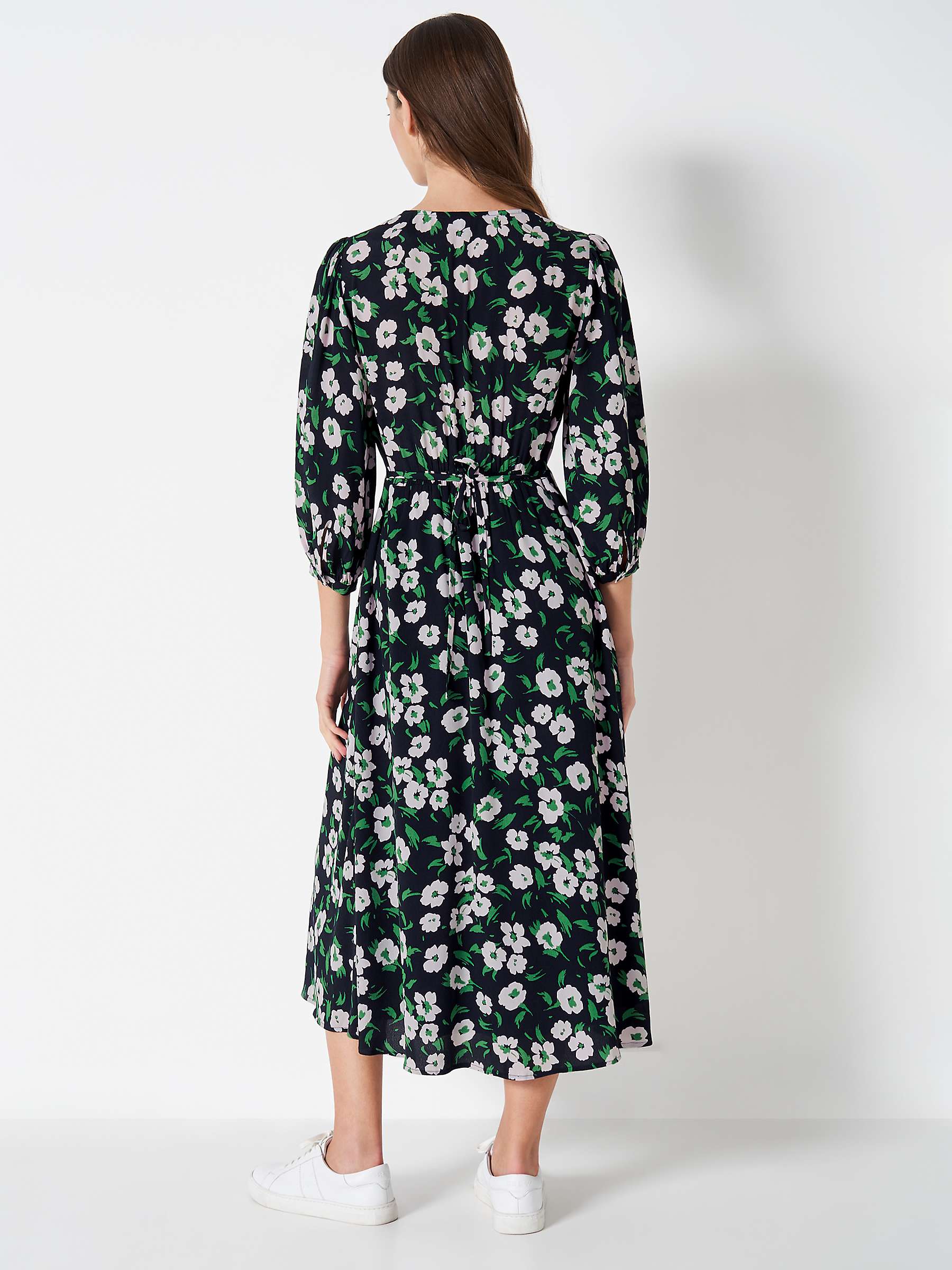 Buy Crew Clothing Lolita Floral Print Midi Dress, Navy/Multi Online at johnlewis.com