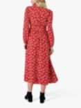 Crew Clothing Whitney Floral Print Midi Shirt Dress, Red/Multi, Red/Multi
