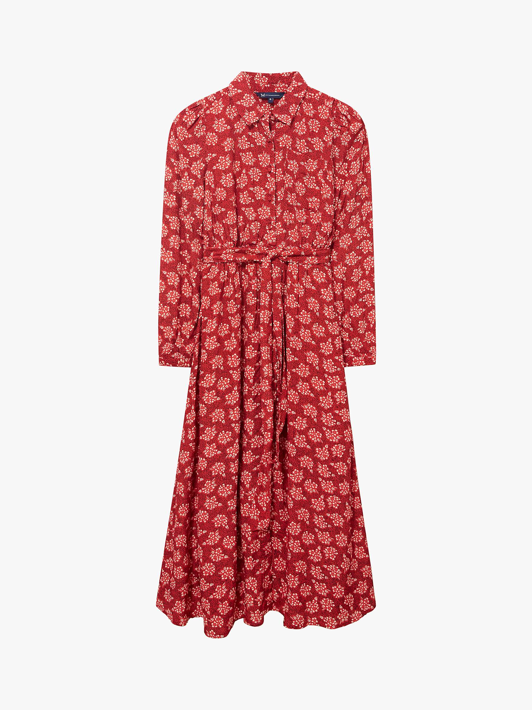 Buy Crew Clothing Whitney Floral Print Midi Shirt Dress, Red/Multi Online at johnlewis.com