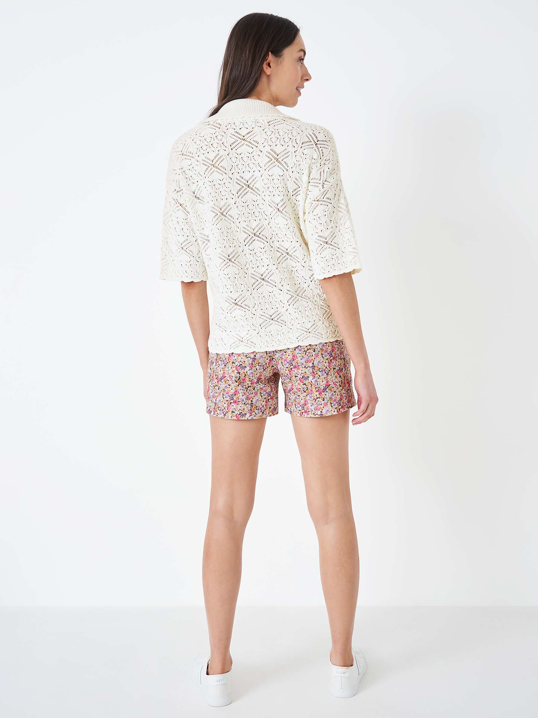 Buy Crew Clothing Sandy Knitted Scallop Hem Top, White Online at johnlewis.com
