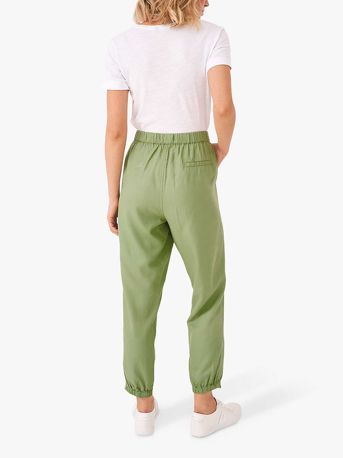 Buy Crew Clothing Relaxed Viscose Twill Trousers, Light Green Online at johnlewis.com