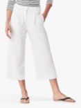 Crew Clothing Wide Leg Cropped Trousers, White