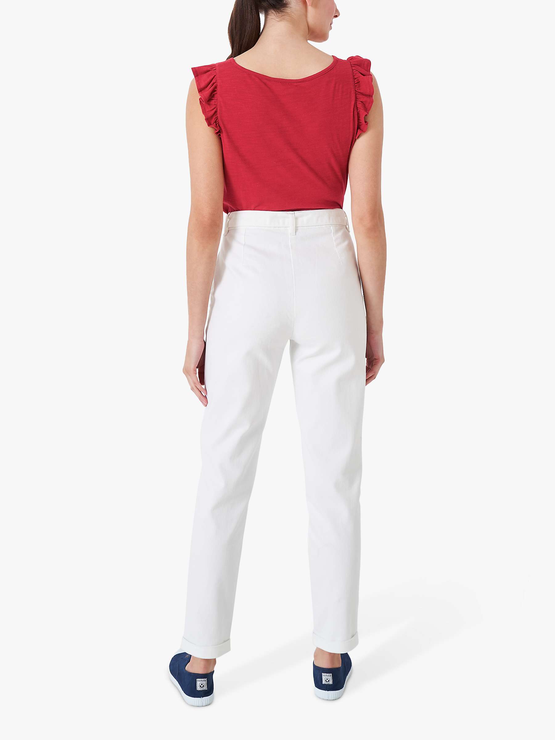 Buy Crew Clothing Exeter Cotton Trousers, White Online at johnlewis.com