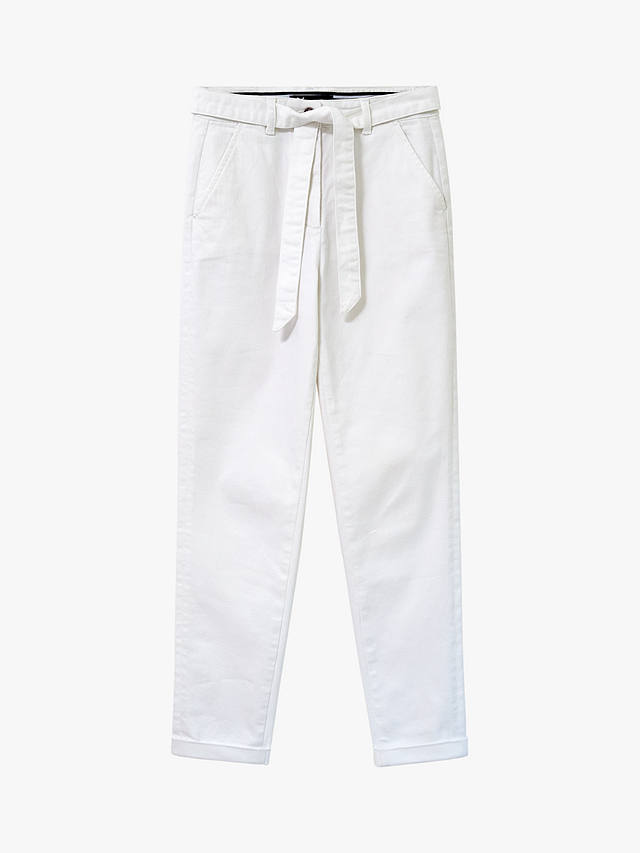 Crew Clothing Exeter Cotton Trousers, White