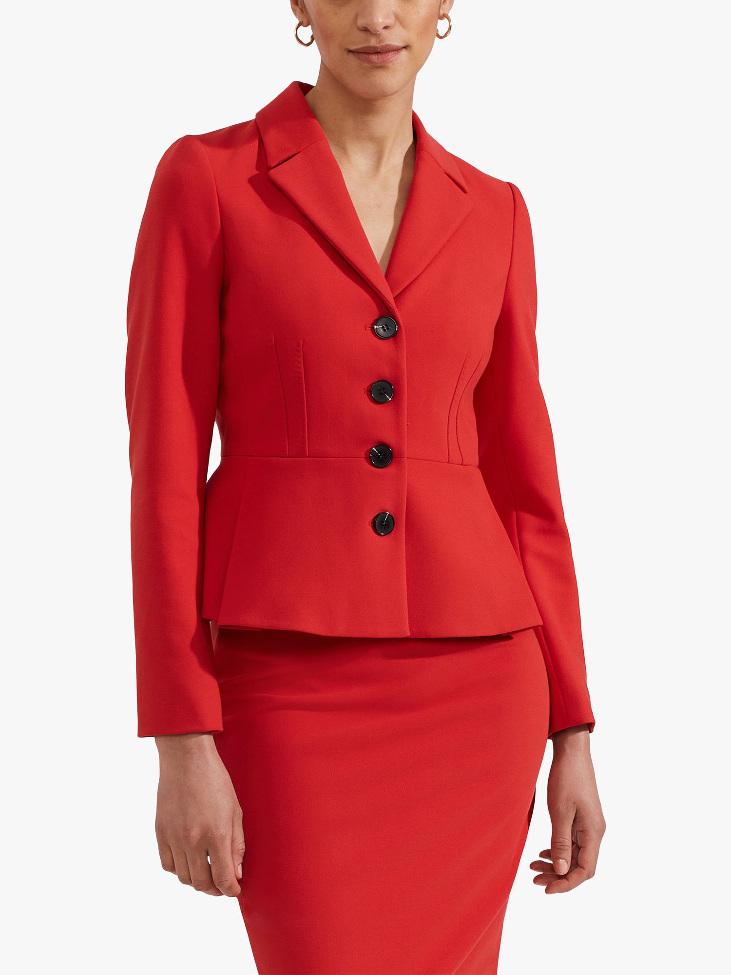 Hobbs Brielle Tailored Jacket, Cherry Red, 10