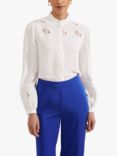 Hobbs Ada Embroidered Shirt, Ivory