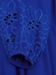 Hobbs Ada Embroidered Midi Shirt Dress, Lapis Blue, Lapis Blue