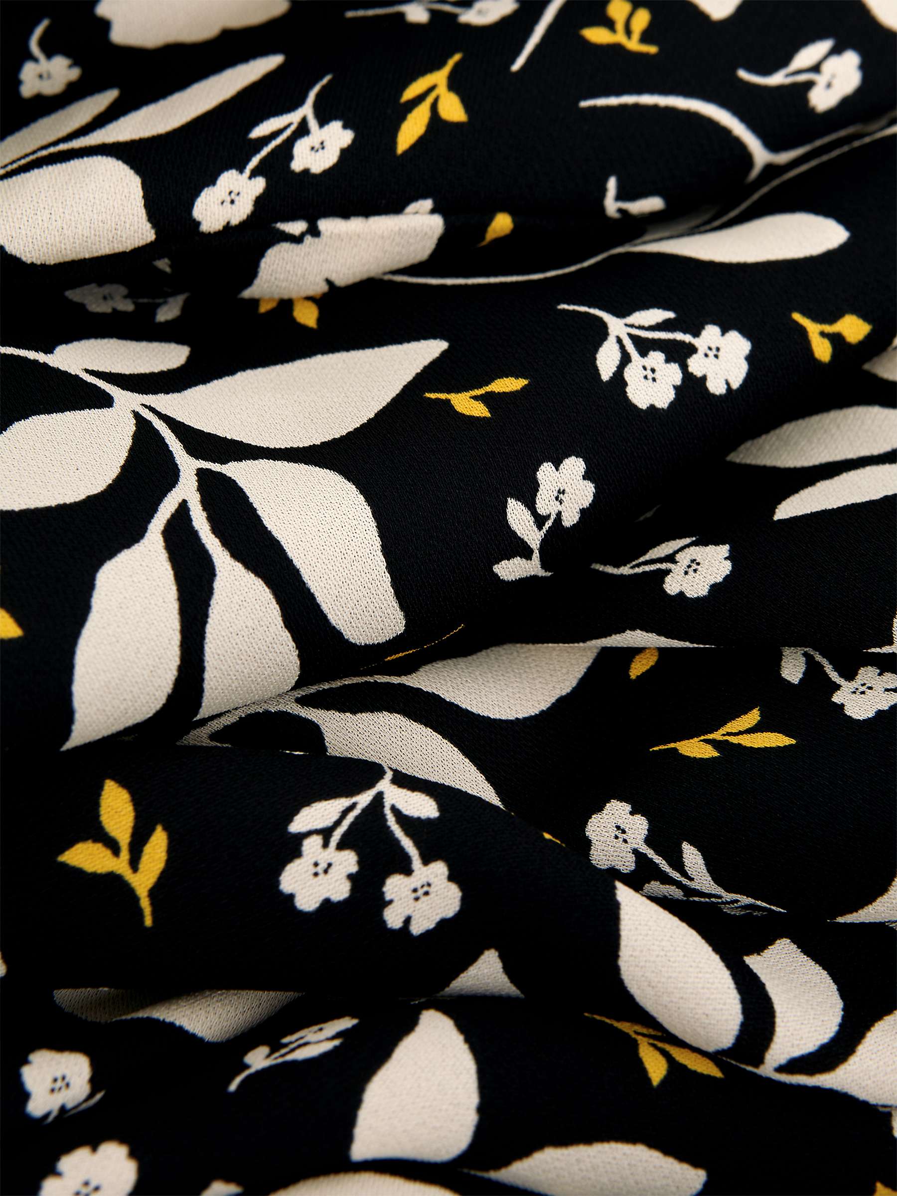 Buy Hobbs Georgina Leaf Print Midi Shirt Dress, Black/Multi Online at johnlewis.com