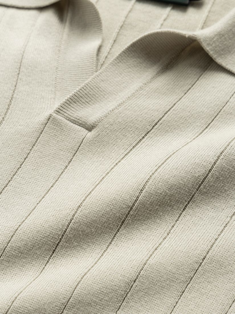 Rodd & Gunn Freys Crescent Knit Polo Shirt, Stone, L