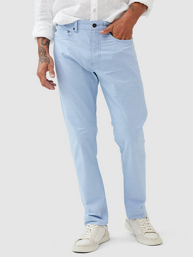 Rodd & Gunn Fabric Straight Fit Short Leg Length Jeans,  Sky Blue
