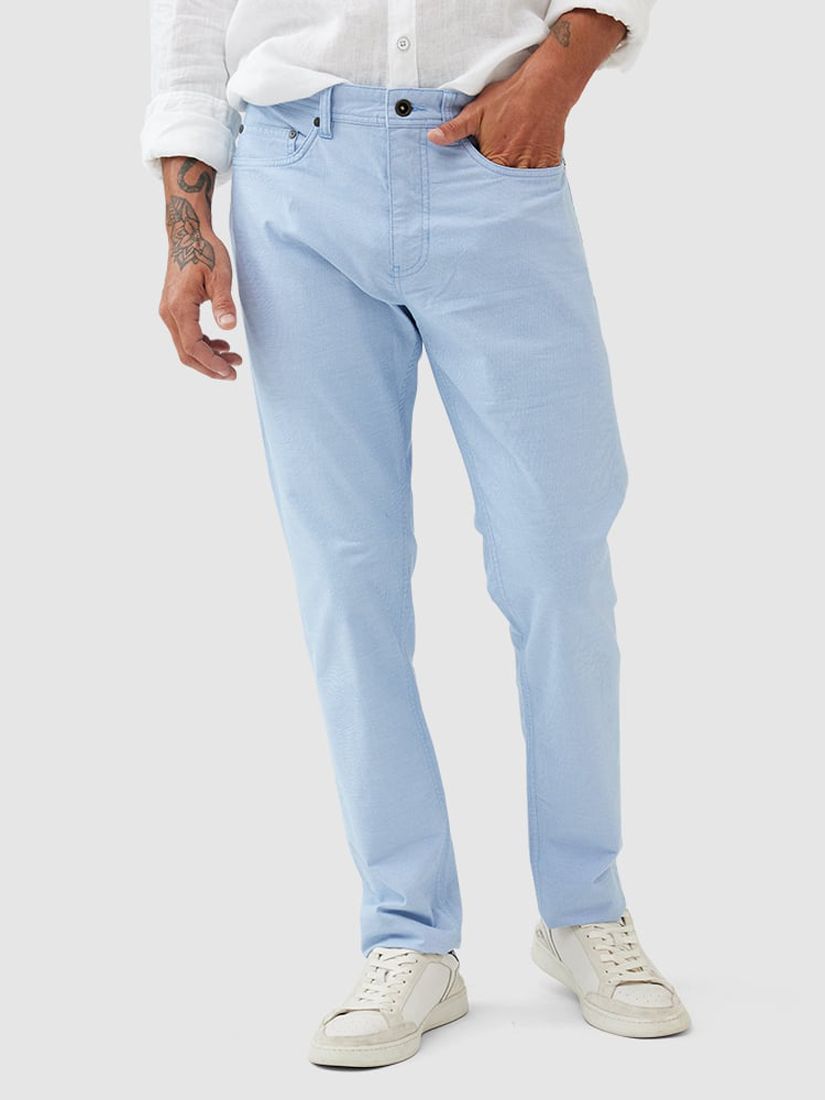 Rodd & Gunn Fabric Straight Fit Long Leg Jeans, Sky Blue, 28L