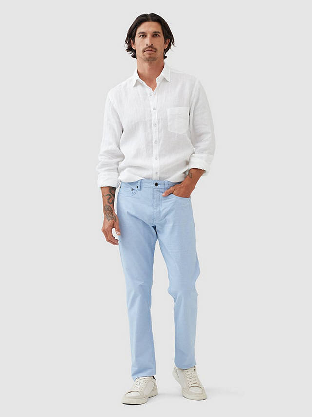 Rodd & Gunn Fabric Straight Fit Long Leg Jeans,  Sky Blue
