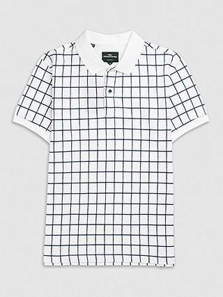 Rodd & Gunn Stirling Point Check Polo Shirt, Glacier/Navy