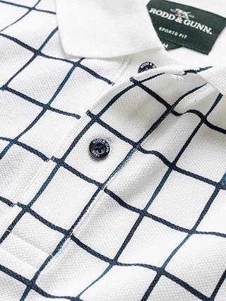 Rodd & Gunn Stirling Point Check Polo Shirt, Glacier/Navy