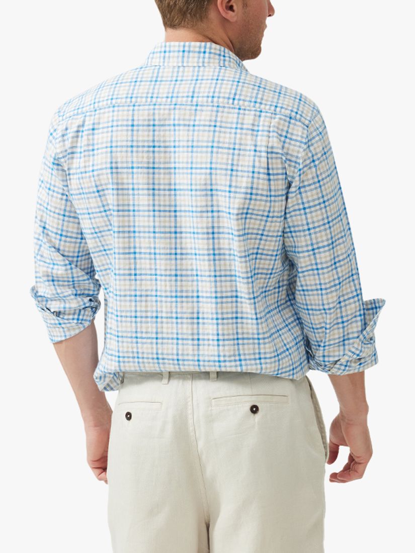 Rodd & Gunn Gebbies Valley Linen Check Regular Fit  Long Sleeve Shirt, River, XXS