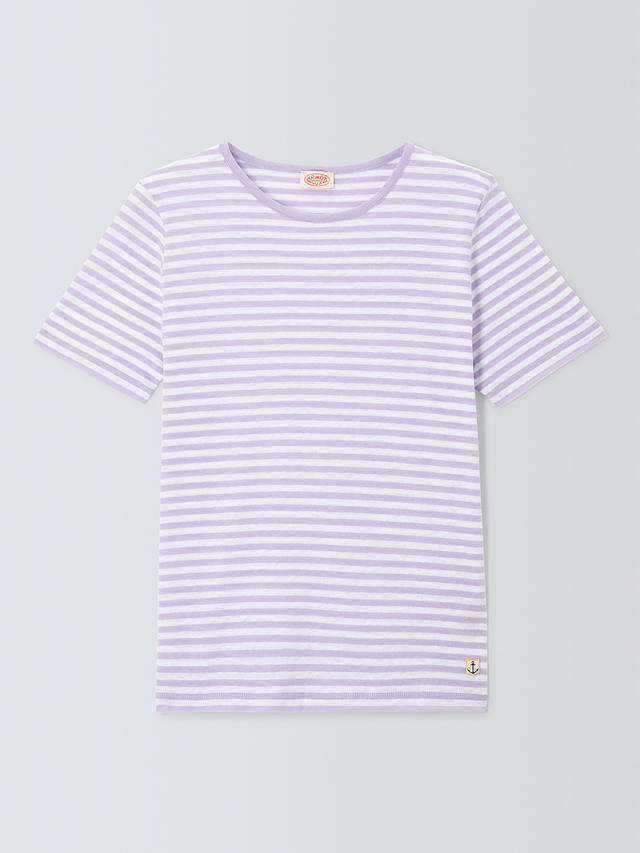 Armor Lux Striped Lightweight Striped Jersey T-Shirt, White/Pink