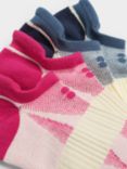 Sweaty Betty Technical Run Organic Cotton Trainer Socks, Pack of 2, Beet Pink/Blue
