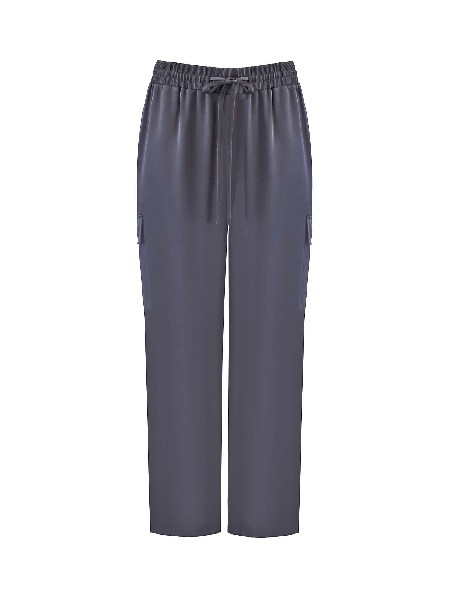 Buy Live Unlimited Curve Satin Cargo Trousers, Grey Online at johnlewis.com