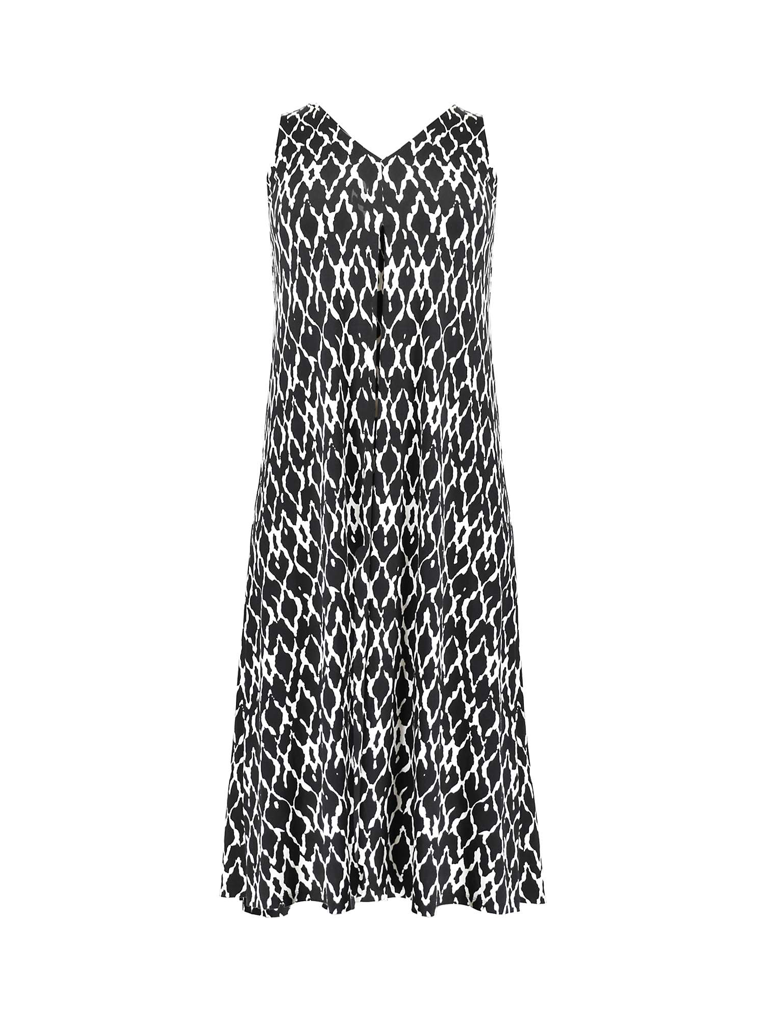 Buy Live Unlimited Curve Mono Ikat Print Jersey Relaxed Maxi Dress, Black Online at johnlewis.com