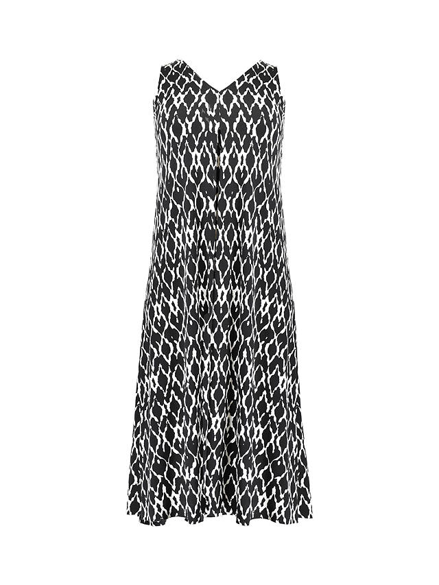 Live Unlimited Curve Mono Ikat Print Jersey Relaxed Maxi Dress, Black