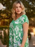 Live Unlimited Curve Paisley Print V-Neck Midi Dress, Green