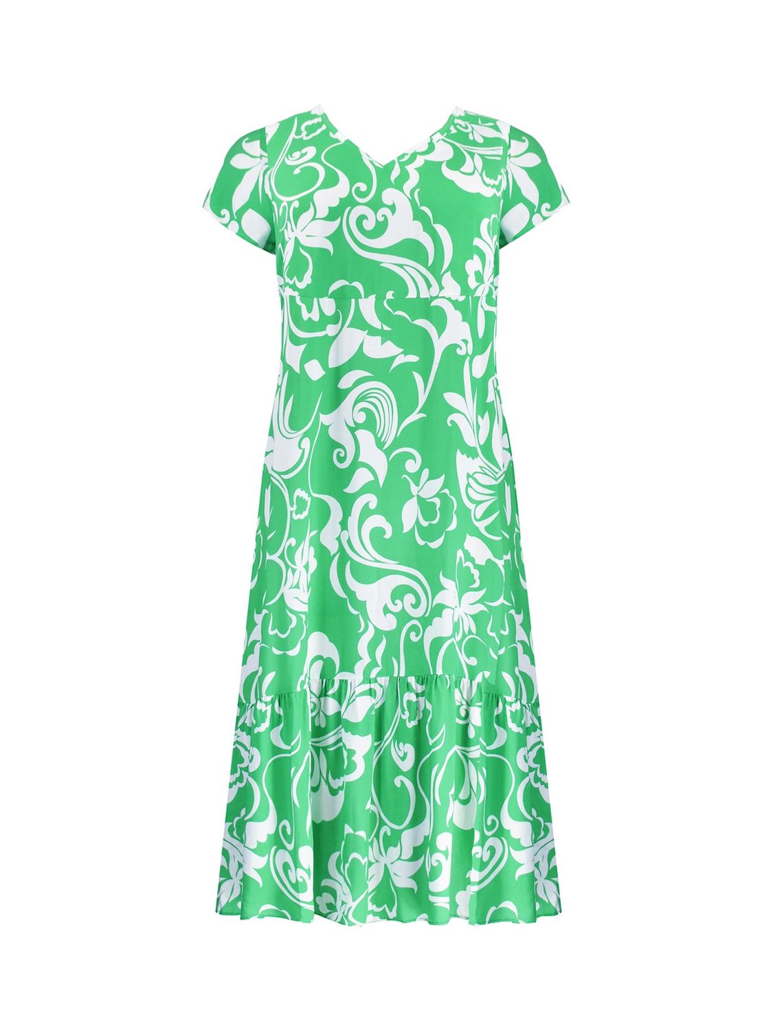 Live Unlimited Curve Paisley Print V-Neck Midi Dress, Green, 20