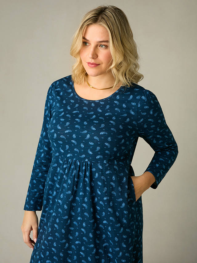 Live Unlimited Curve Paisley Tiered Midi Dress, Blue