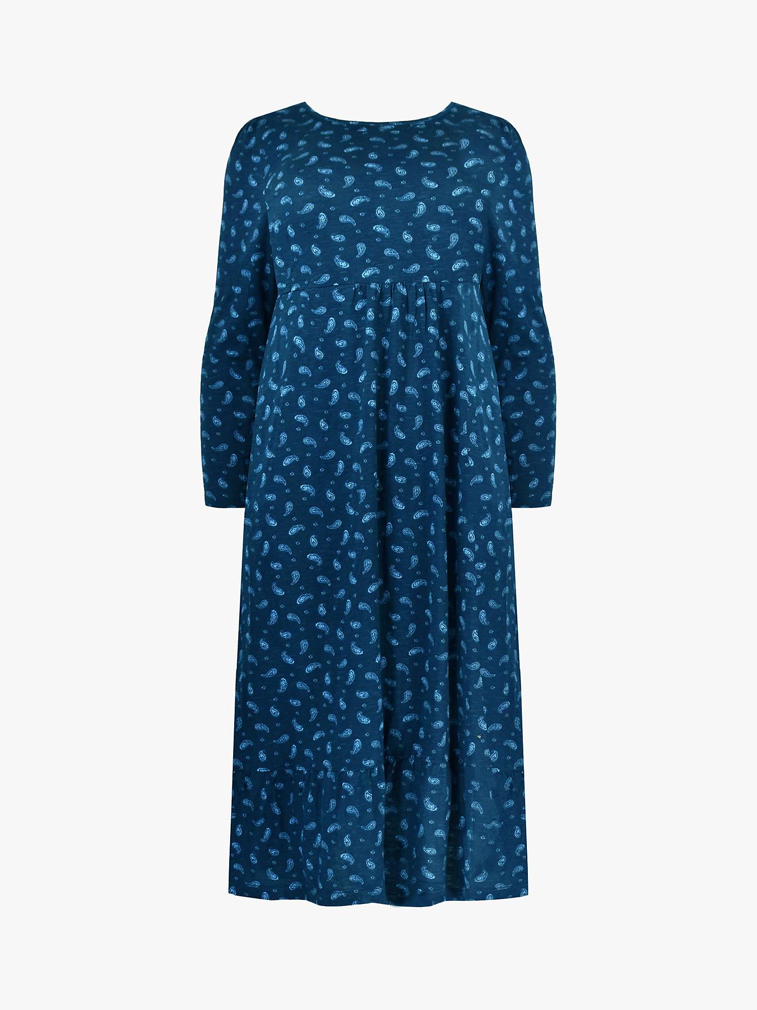 Buy Live Unlimited Curve Paisley Tiered Midi Dress, Blue Online at johnlewis.com