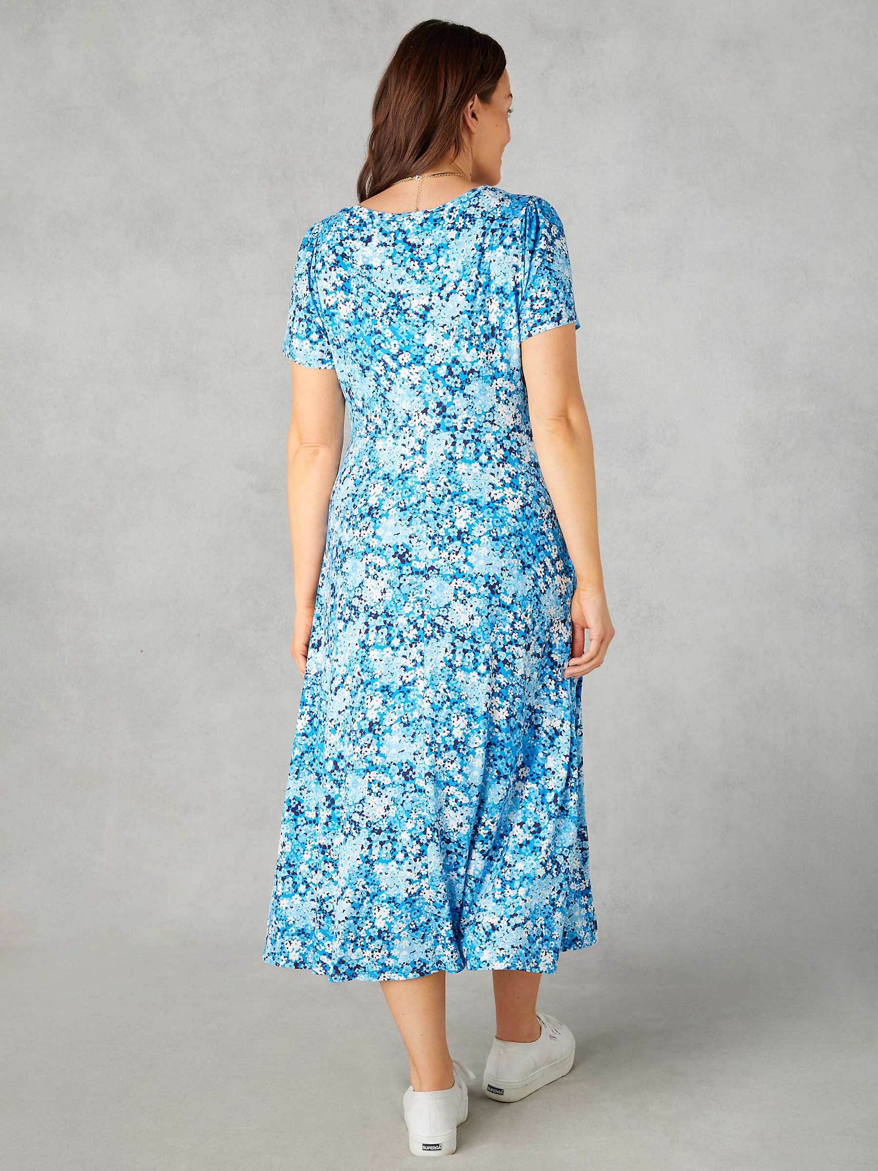 Buy Live Unlimited Curve Petite Floral Jersey Tie Front Midaxi Dress, Blue Online at johnlewis.com